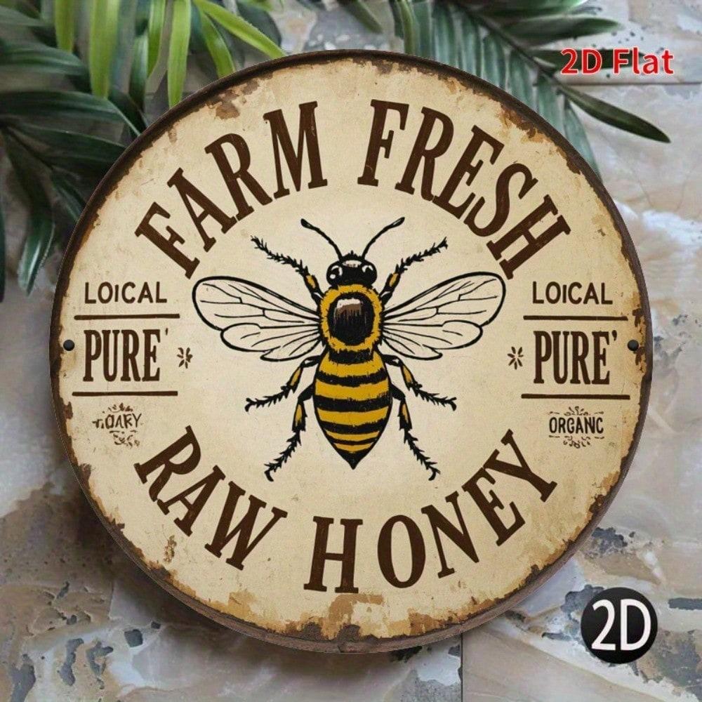

Tin Sign Farm Honey Wall Art Metal Decor Vintage Rustic Kitchen Bar Decor 20x20 разноцветный