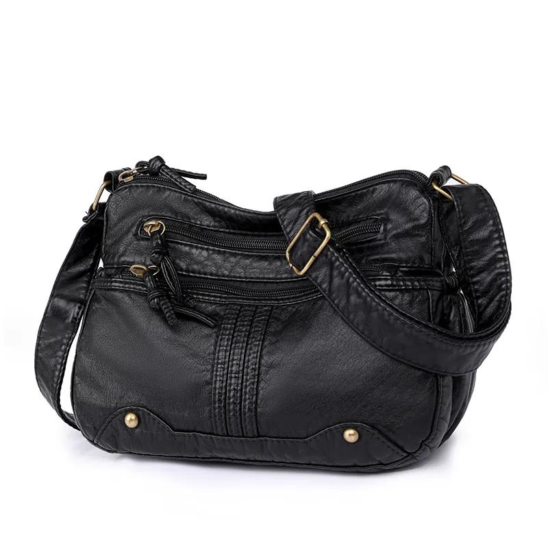 Женская сумка через плечо Four Seasons Vintage Washed, удобная многослойная сумка через плечо