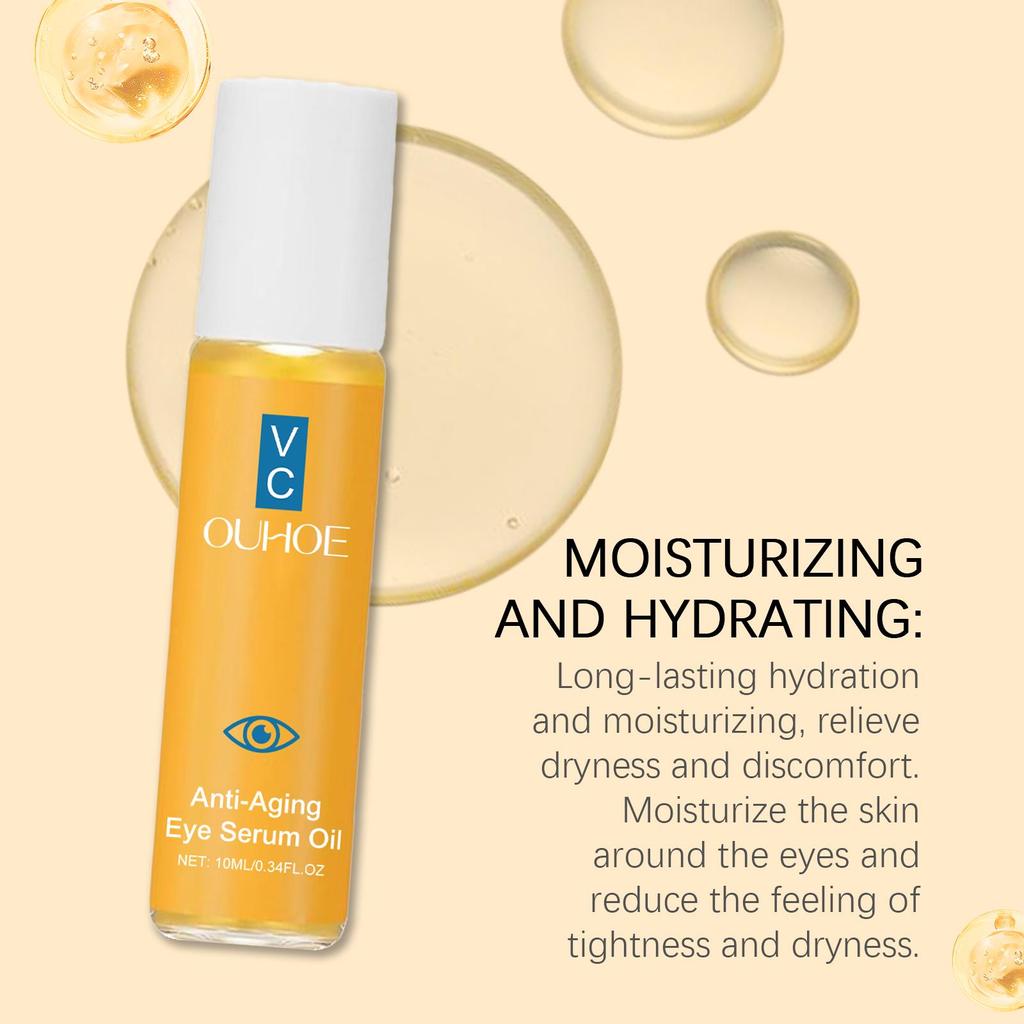 Anti Aging Eye Essence Oil Firming Brightening Reduce Wrinkle Fade Fine Lines Remove Puffiness Hydrating Smooth VC Eye Serum Oil