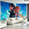 Sword Art Online Wall Tapestry Aesthetic Wall Hanging Printed Fabric Blanket Decorative Tapestries for Bedroom Living Room Home Decor