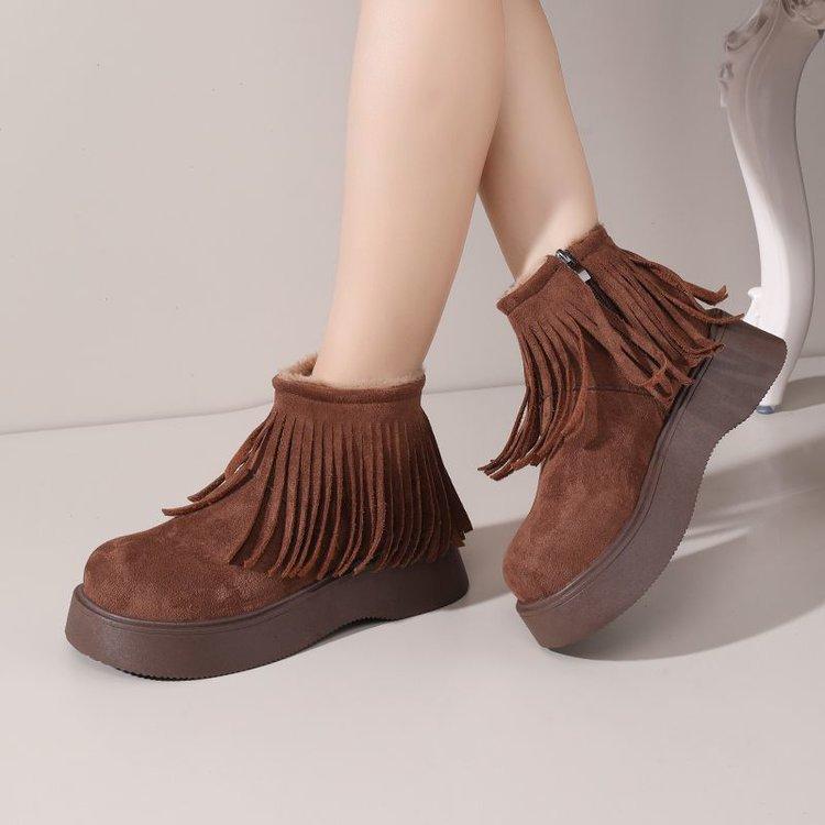 Retro Shoes, Height-increasing Boots, Women's Autumn and Winter New Style Versatile Soft-soled Ankle Boots