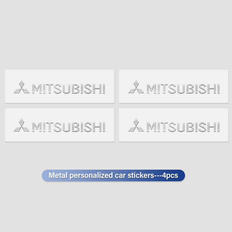 4 Stück Metall Autoaufkleber Emblem Premium Auto Zubehör Für Mitsubishi Outlander Lancer Cross Colt Xpander Mirage Attrage