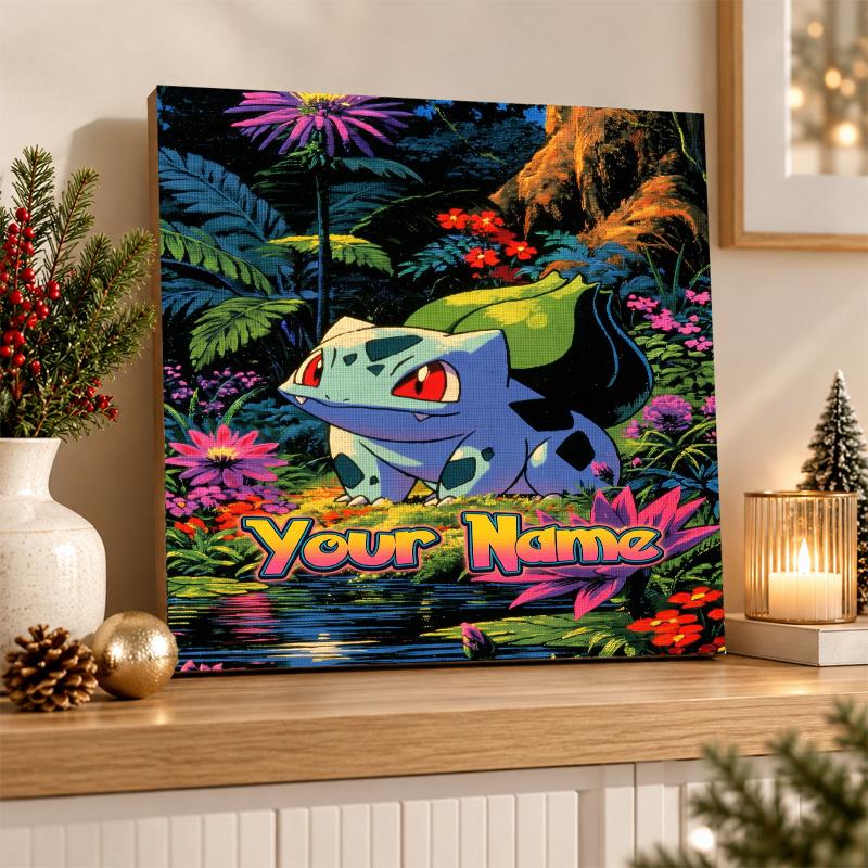 Bulbasaur Custom Name Diamond Painting Personalized 5D Full Drill DIY Diamond Art Home Decor