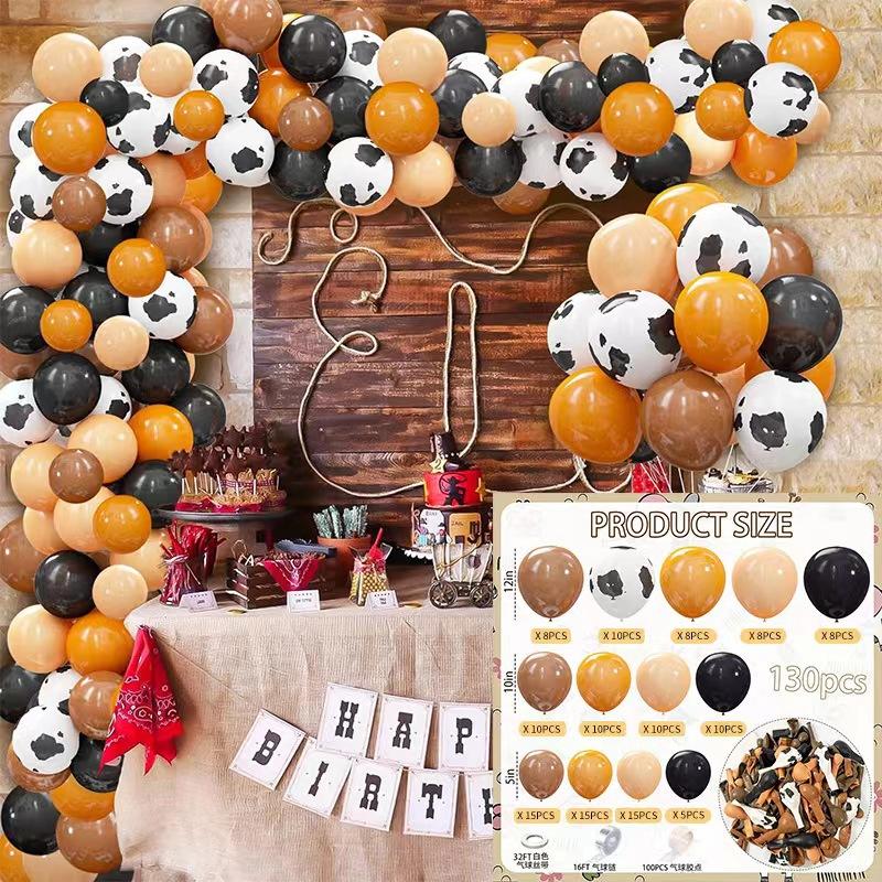 60 Vintage Cow Balloons, Denim Balloons For Highland Cow Farm Birthday Party Decorations