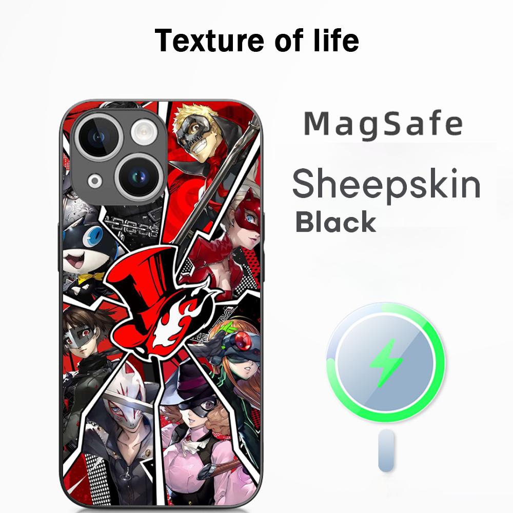 P5 hot game pattern design ins Phone Case For iPhone 17 16 15 14 13 12 Plus Pro Max  High-end Luxury Magsafe Sheepskin