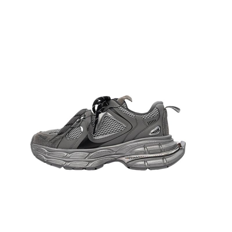 

Женские осенние новые ретро кроссовки на толстой подошве, увеличивающие рост, шнуровка, сетчатые дышащие повседневные спортивные туфли 40 серебряный