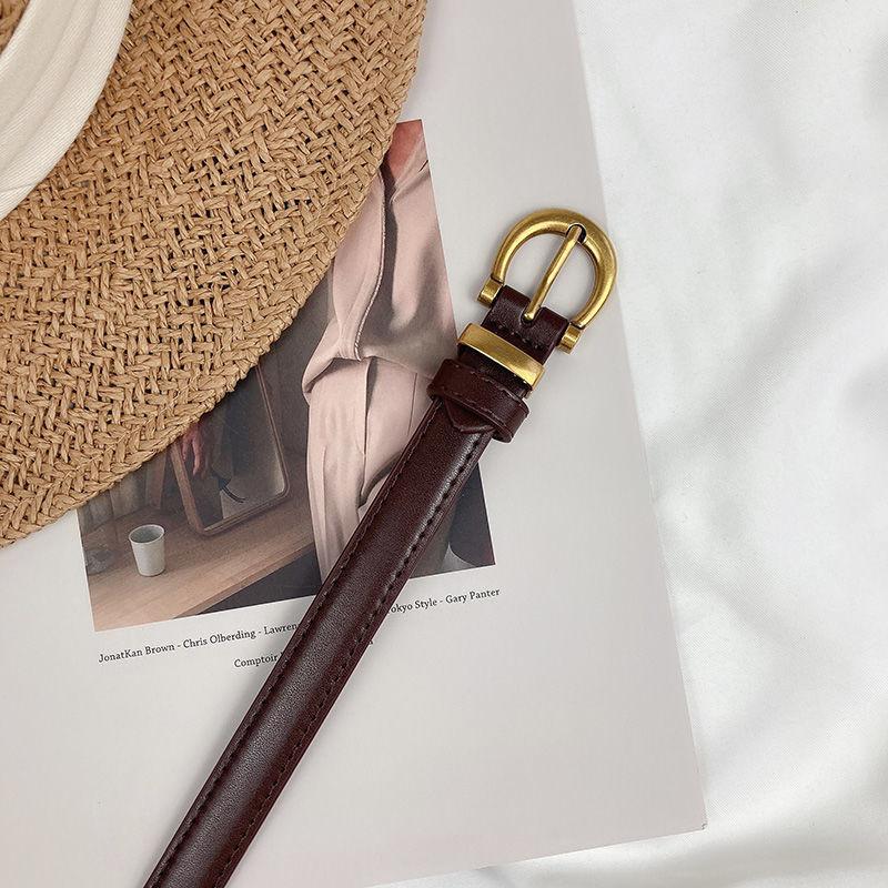 Soft Minimalist Chic Leather Waist Belt For Women In Black And Tan Color Options