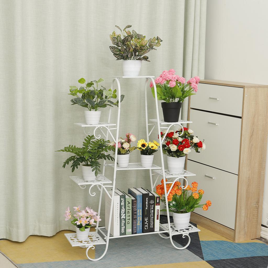 9 Tier Metal Plant Stand Garden Flower Rack Shelf Pot Holder In/Outdoor Home UK 9 Tier Metal Plant Stand Garden Flower Rack Shelf Pot Holder In/Outdoor Home UK