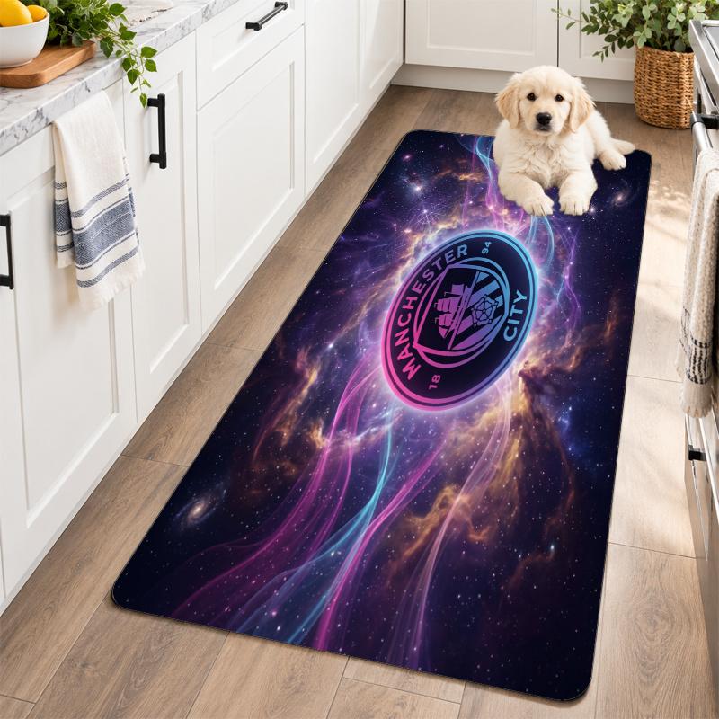 Flannel Kitchen Mat Manchester City Soft Area Rug Non Slip Floor Carpet Home Decoration