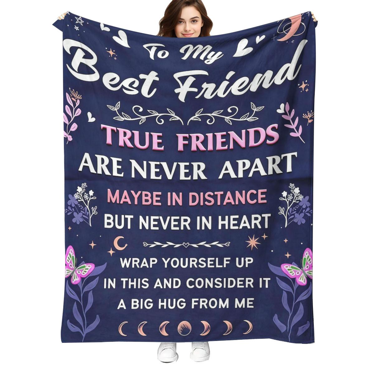 

Comfortable flannel blanket the perfect gift for your best friend Best Friends Day soft and warm suitable for sofas beds 75x100cm (30x40inch)