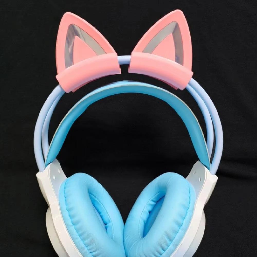2 st kattöronhörlurar Dekorerade Avtagbar Stereoheadset-dekoration Fäste för hjälm