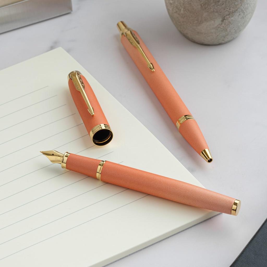 PARKER IM Writing Rituals Ballpoint Orange Medium Gift Premium Official Product Number 2203924 Pen, GT, Nib, Oil-Based, Boxed, Quality, Import,