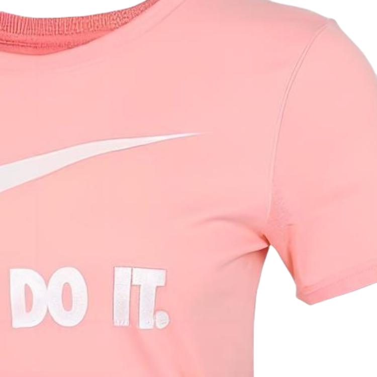 Nike Logo Letter Print Round Neck Short Sleeve T-Shirt Women Tops Lilac CW3177-697