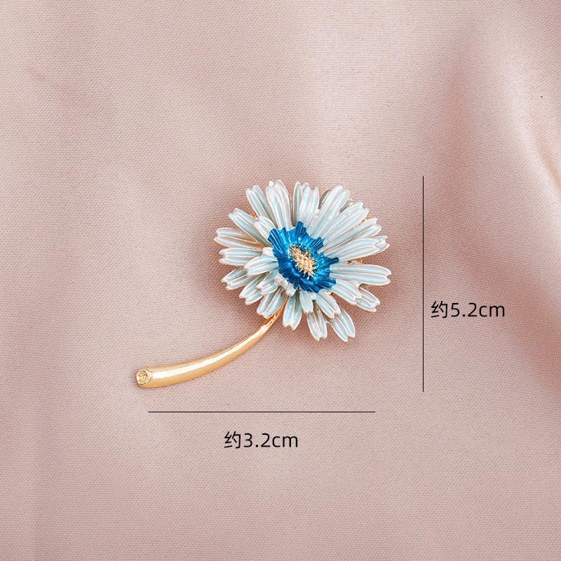 2022 New Daisy Flower Enamel Pin Women Retro Pins Brooches Fashion Brooch Hijab Pins Bouquet Clothing Jewelry Gift for Women