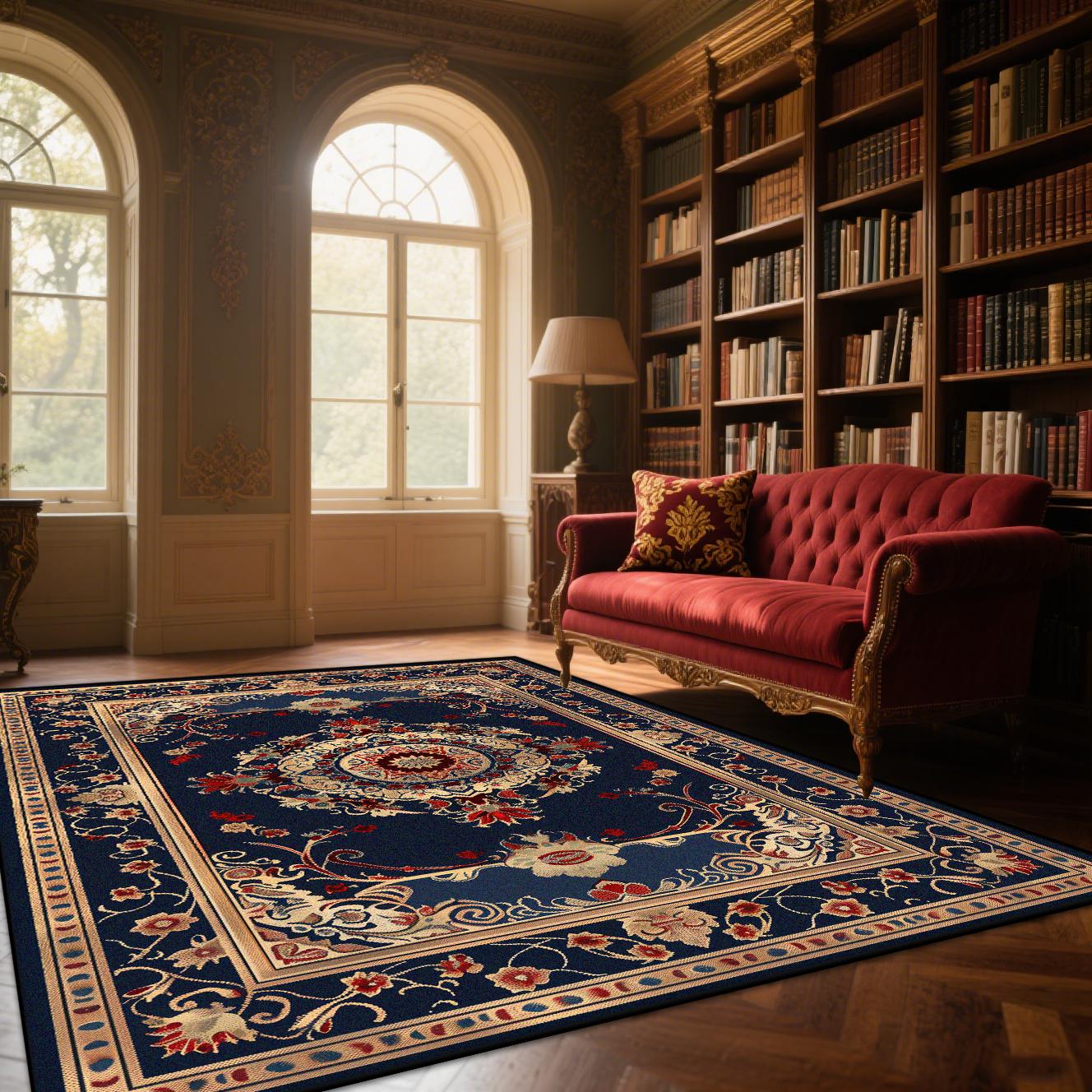 

European Classical Carpet Persian Design Large Area Rug Fluffy Soft Non Slip Living Room Bedroom Decor Mat 60x90cm