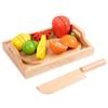 Wooden Vegetable Fruit Playset Kids Magnetic Cutting Hand Eye Coordination