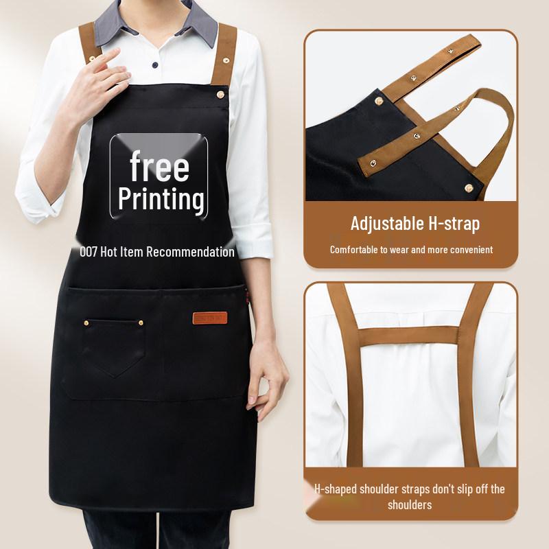 Custom Logo Waterproof Waist Apron for Milk Tea, Hot Pot, and Coffee Shop Staff