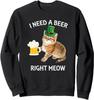 Funny Irish Beer Cat St Patricks Day Drinking Hat Unisex Crewneck Sweatshirt