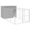VidaXL Dog Niche with Courtyard Light Grey 214x457x181 Cm, Dog Cage, Dog Shelter, Pet House, Cages 3189126