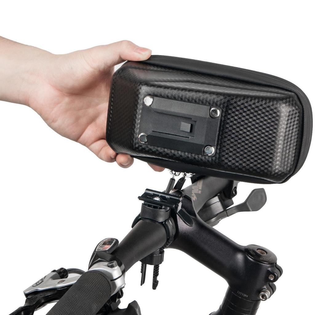 Unisex EVA Hartschalen-Fahrradlenkertasche mit Touchscreen, Wasserabweisendes Handyfach für Mountainbiking