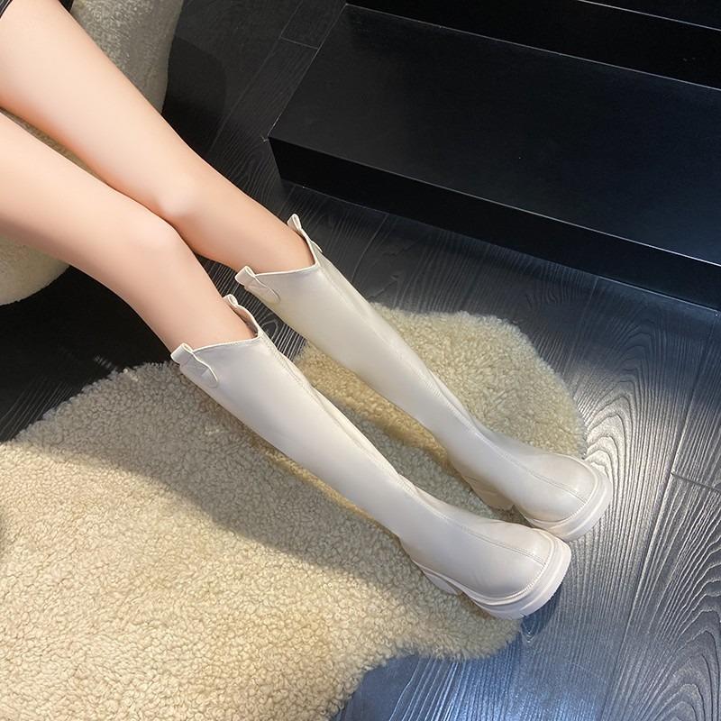 Women's New Autumn and Winter Thick-soled Retro Small Slim High Knight Boots Women