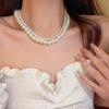 Women's Fashion Versatile Temperament Sweater Layered Retro Double-layer Winding Necklace