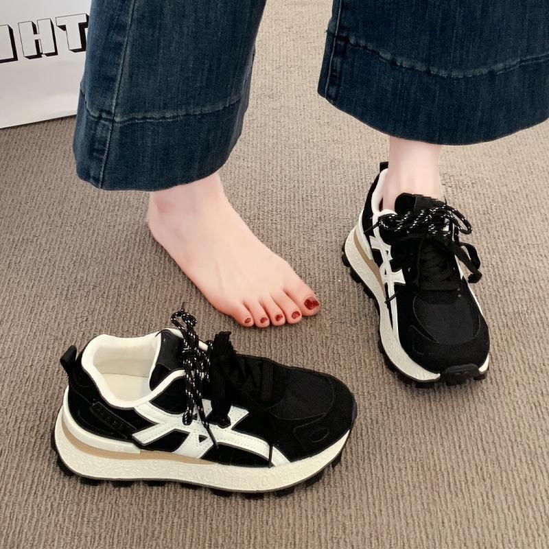 

Dad shoes women s new autumn women s shoes comfortable and versatile platform color matching lace-up trendy sports shoes 40 чорний