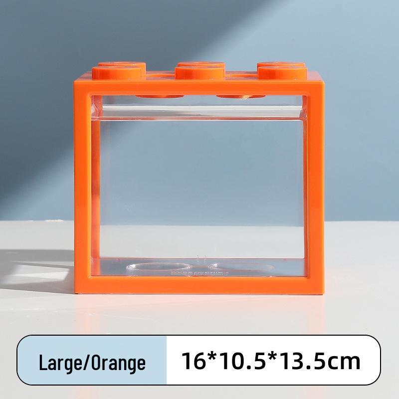 Transparent Desktop Aquarium: Fighting Fish, Jellyfish, Goldfish Tank with Street Stall Stand Design