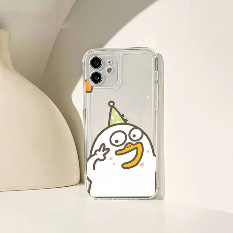 Cartoon Enten Handyhülle für Iphone 11 12 13 14 Pro Max 7 8 Plus X Xr Xs Max Se 2020 Mini Transparente Hülle