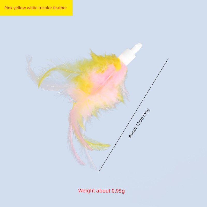 

Macaroon Color Detachable Replacement Head Chase Cat Toy Tri-color feather replacement head