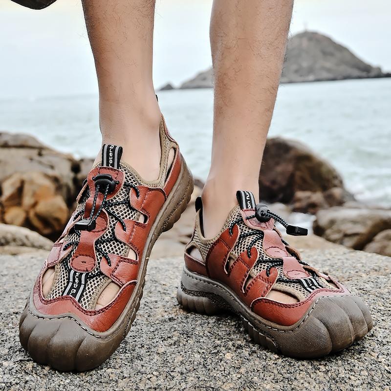 Vară Sandale bărbați din piele naturală pentru bărbați pantofi casual pentru bărbați în aer liber Sandale din piele pentru bărbați pantofi de plajă pantofi pentru bărbați romani