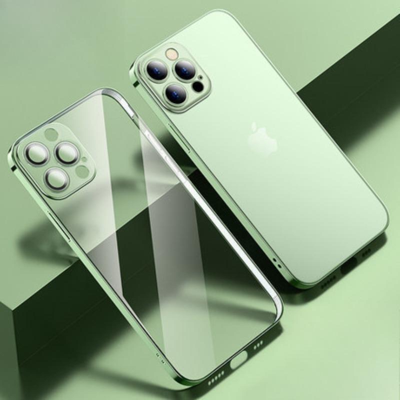 Suitable for Apple 16 Phone Cases, Electroplated with Lens Film, Iphone15Promax Transparent Case, 13/14 Full Package, Simple and Easy