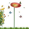 Garden Bird Bath Metal Garden Decor with Stake Bird Bath for Window Deck Patio Backyard Yard Balcony Railing Ground Pool