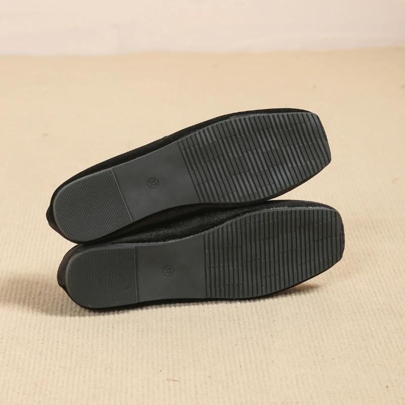 Spring and Autumn Flat Bottomed Retro Le Fu Single Shoes for Women's Flat Bottomed Shoes with Soft Bottom Bean Shoes Size 35-42