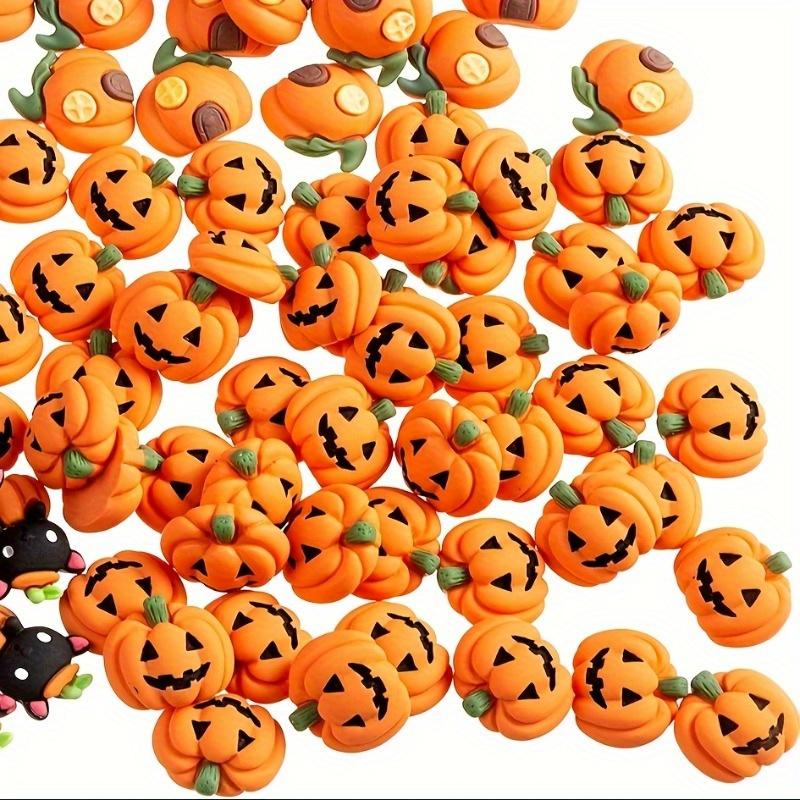 Halloween Resin Pumpkin Charms - Mini Flatback DIY Decor, Decor for Vase Fillers, Phone Cases, Fridge & Table - Durable Resin