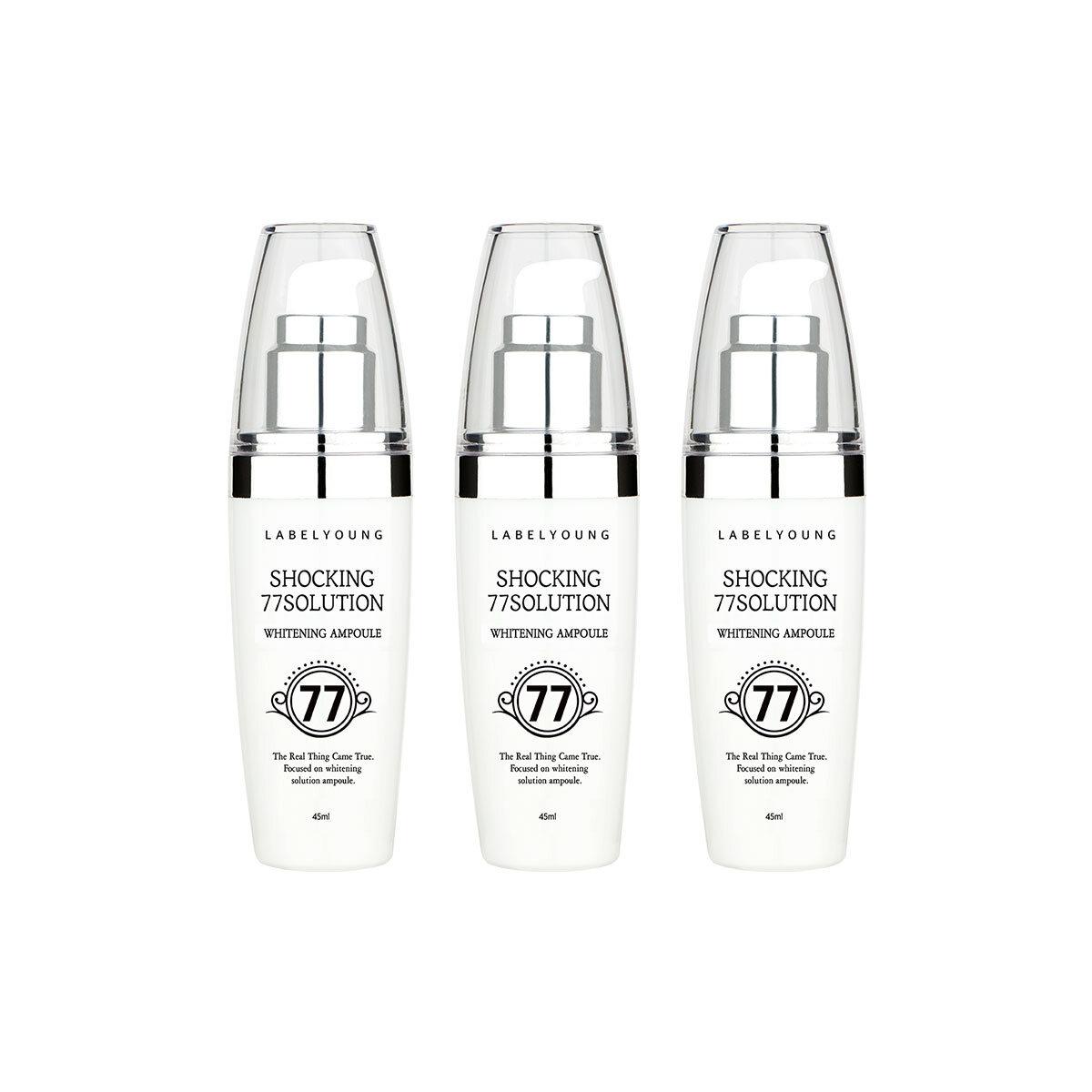 Shocking 77 Solution Whitening Ampoule 45ml x 3/Contains 7 whitening functional ingredients for spot and freckle care Select Shocking 77 Solution Whitening Ampoule