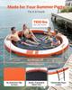 Inflatable Floating Dock, 3.05M Inflatable Dock Platform, Non-Slip Water Air Mat with Portable Carrying Bag & Detachable Ladder, Floating Water