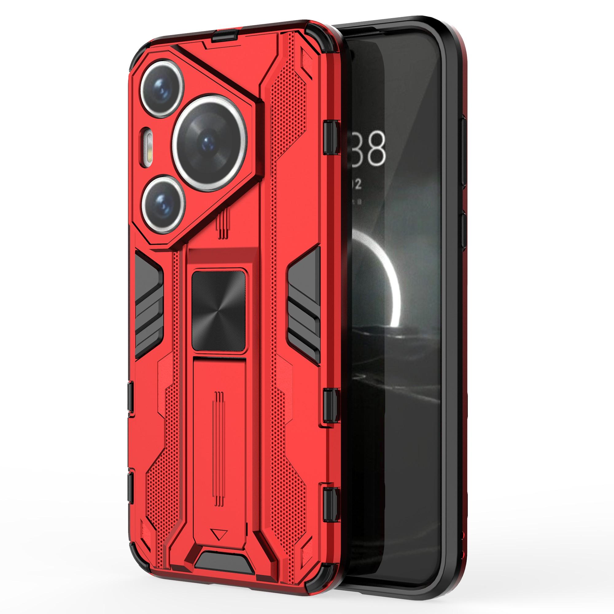 

For Huawei Pura 70 Pro/Pura 70 Pro+ Case Kickstand PC+TPU Phone Back Cover Red