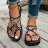 Modische Leichte Große Strand Sandalen für Damen Sommer Neu Runde Spitze Bequeme Fischmaul Freizeit Sandalen