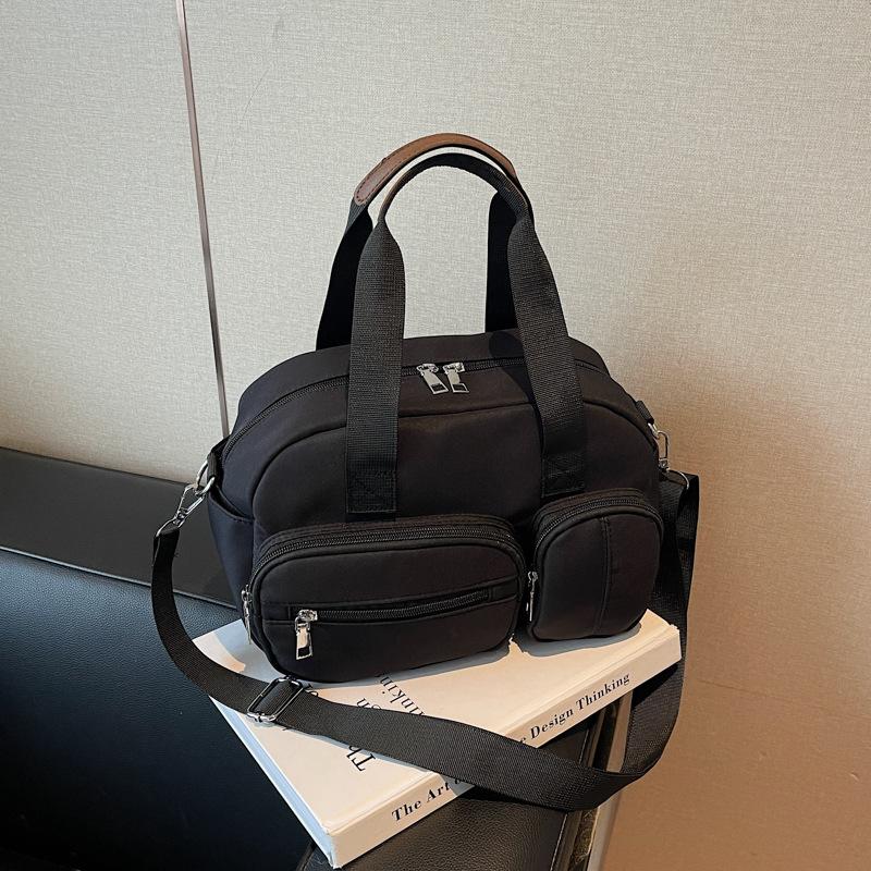 

Solid Color Cloth Bag Bag Female Mother Bag Portable Messenger Bag Fashion Versatile Casual Shoulder Bag чорний