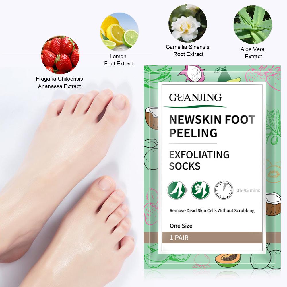Masque pour les pieds aux plantes, 2 paires/boîte, hydrate, éclaircit, rajeunit et exfolie