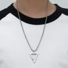 HNSP Collana Potenza con Pendente Triangolo Invertito in Acciaio Inossidabile per Uomo Accessori Freschi Semplici