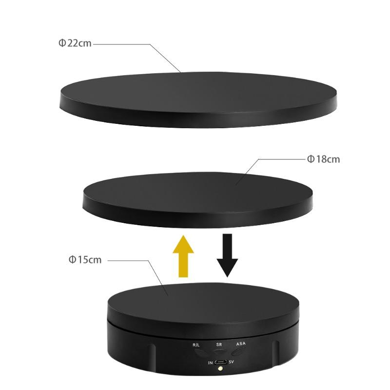 Electric Rotating Visualizer 360° Turntable 3 Speeds Regulation USB Charge Display Stand For Video Shooting Prop Jewelry Shoes