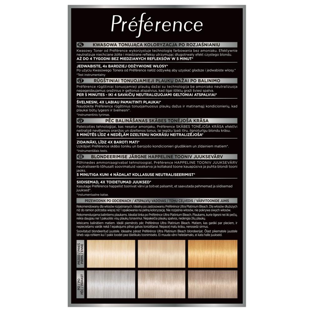 Loreal Préférence Le Blonding Tonique Acide - Glace Platine 174ml