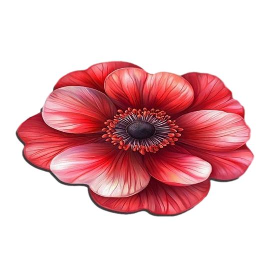 Floral Plush Floor Mat 3D Visual Flower Shaped Floor Rug Mat for Bathroom Quick-Drying Non-Slip Absorbent