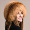 New women winter outdoor cold-proof thickening real fox fur bomber hat Fashion luxury fur caps Female natural fox fur hats