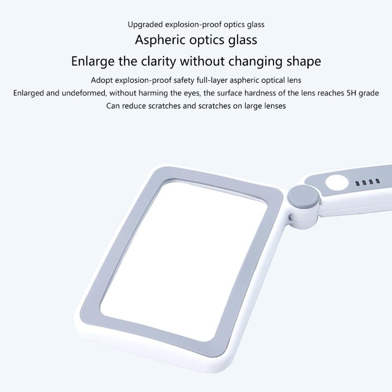 Magnifying Glass with Light, 4Times Handhelds Large Magnifying Glass 10 LED Illuminated Light Magnifier for Reading