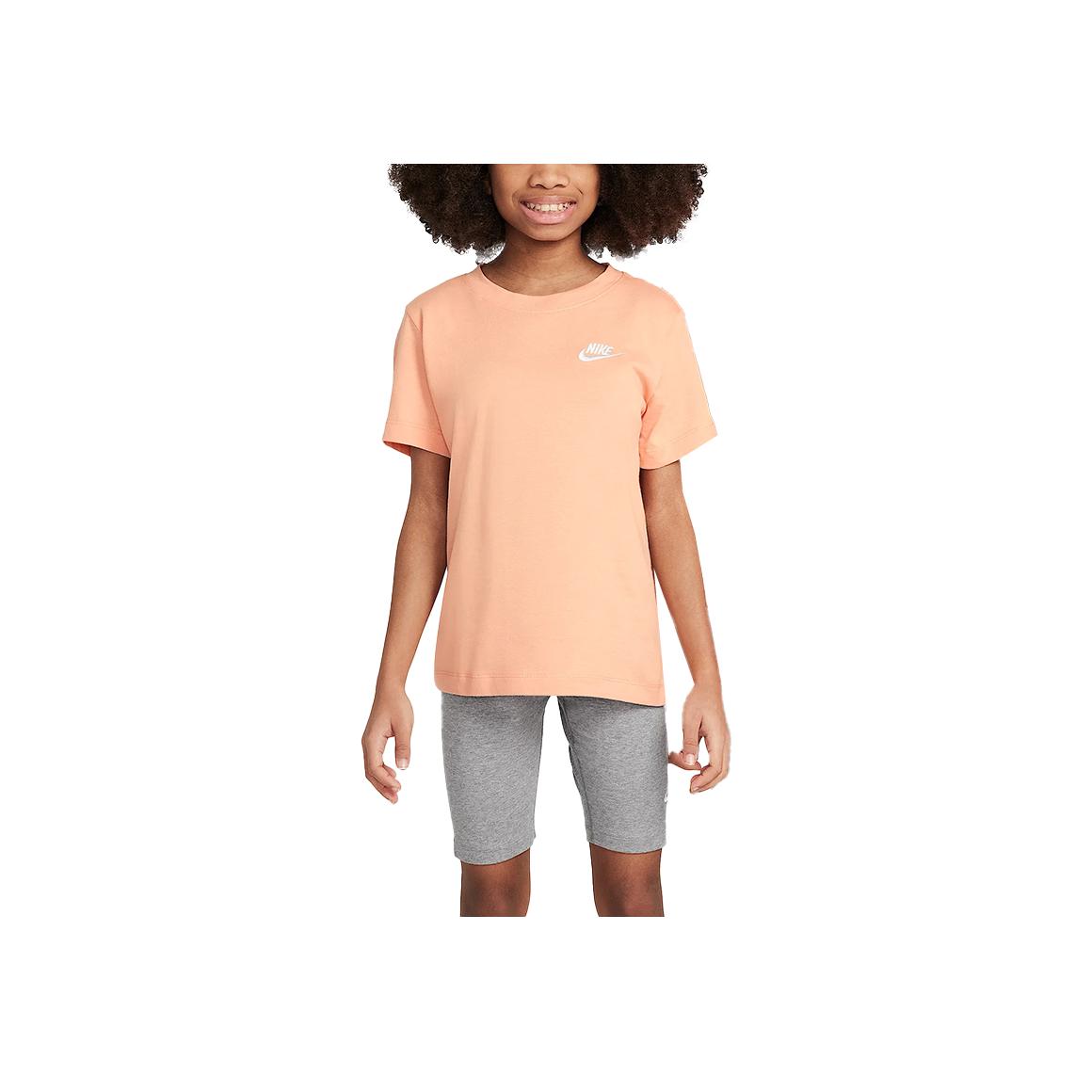

Nike Sportswear Soft Breathable Round Neck Pullover Short Sleeve T-Shirt Kids tops Beige Agate FZ5177-844 L