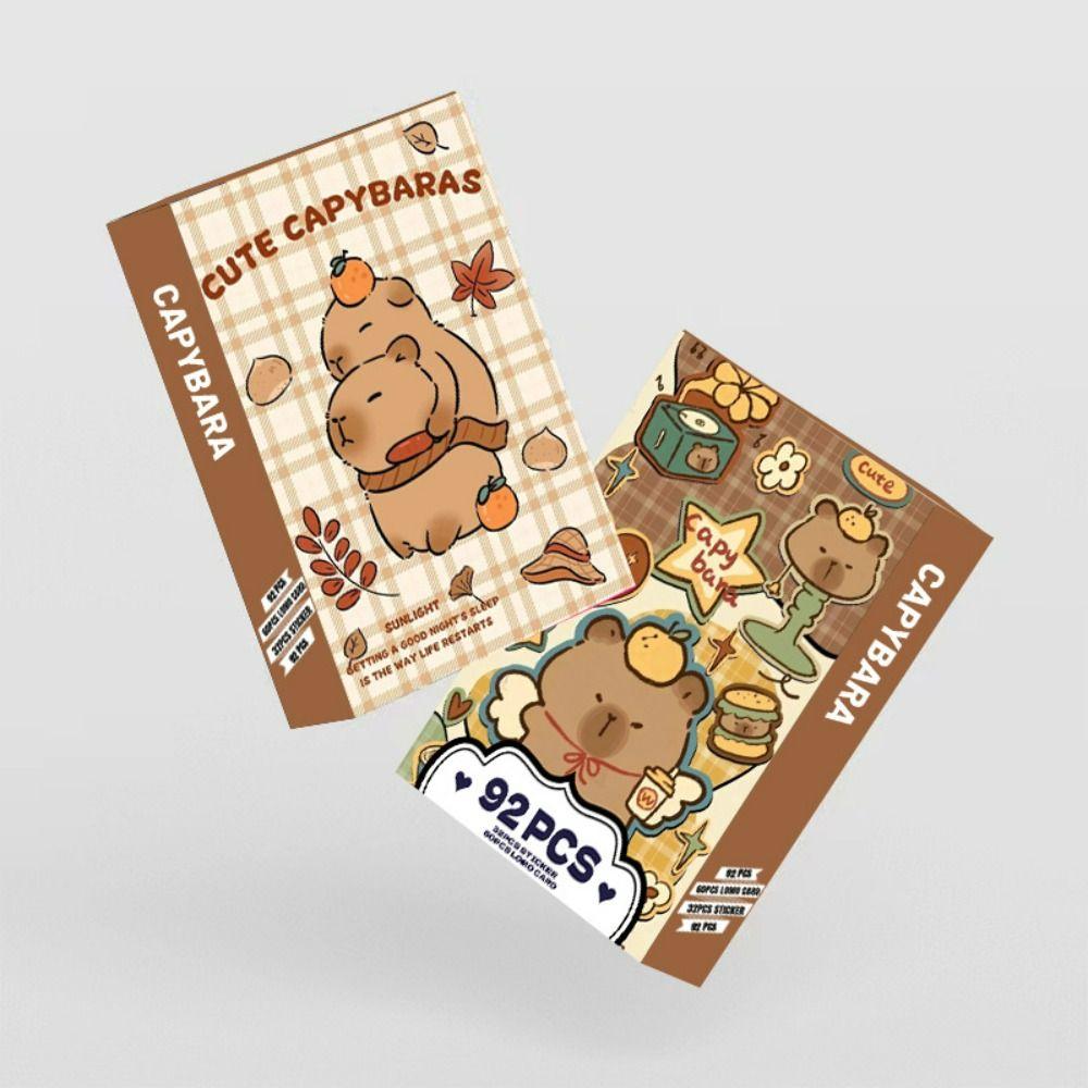 Double-sided Lomo Cards Glitter Collection Cards Portable Capybara Photocards  Gift