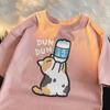 T-shirt a maniche corte da donna in cotone con stampa cartoon, top popolari a mezza manica, T-shirt estiva